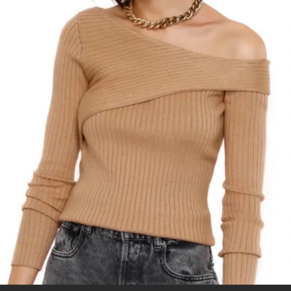 Heartloom Ribbed Off Shoulder Sweater